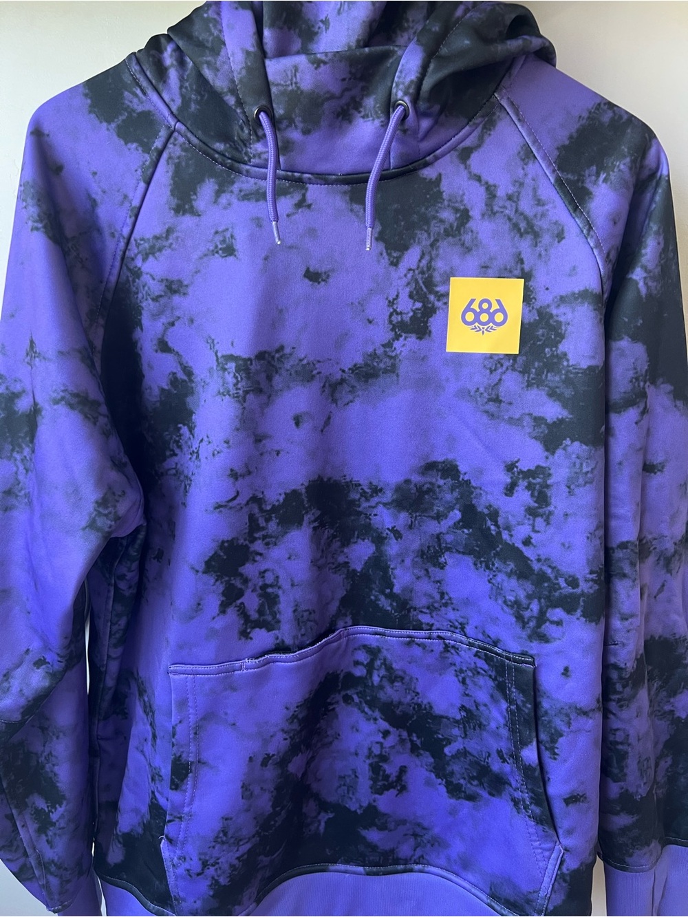 686 Michael Akira West Purple Tie Dye Waterproof Snowboard Hoodie Jacket Mens L